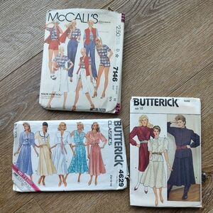 Vintage 1980s Butterick And McCalls Dresses And Separates Sewing Patterns 3